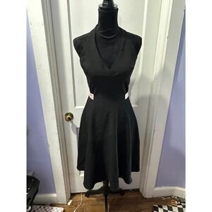 Kiki USA Black Halter Dress with Pink Tie in L